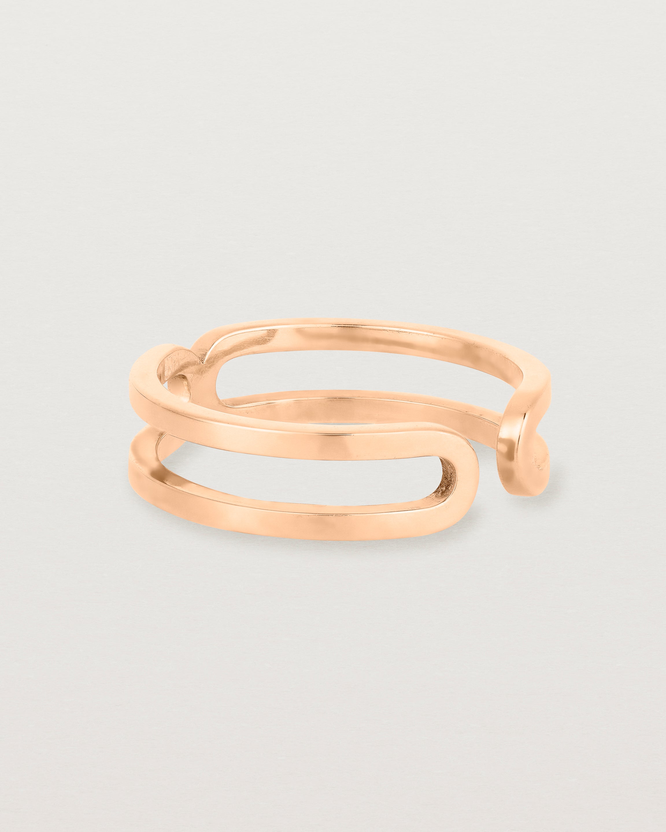 rose gold double band cuff ring