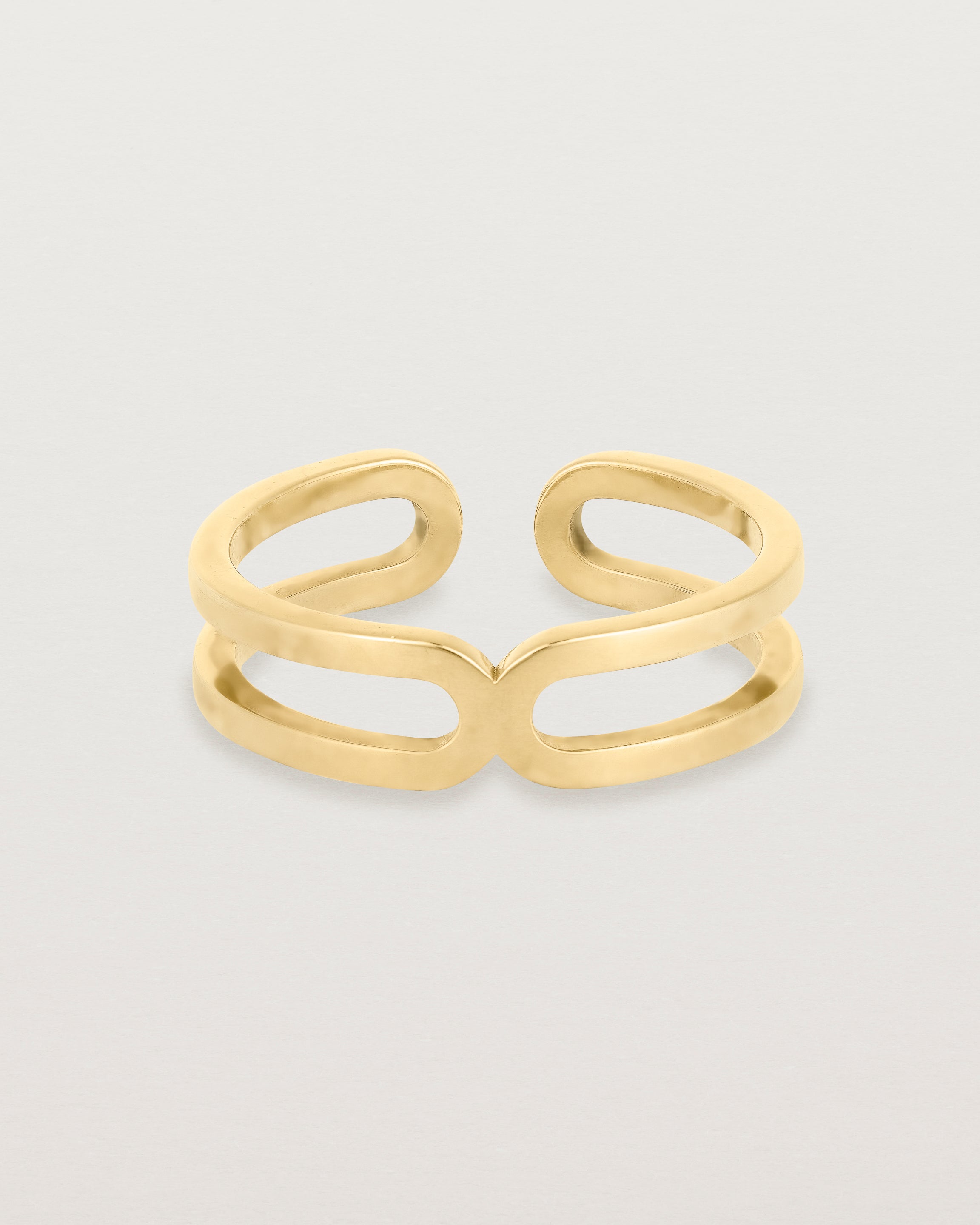 yellow gold double band cuff ring