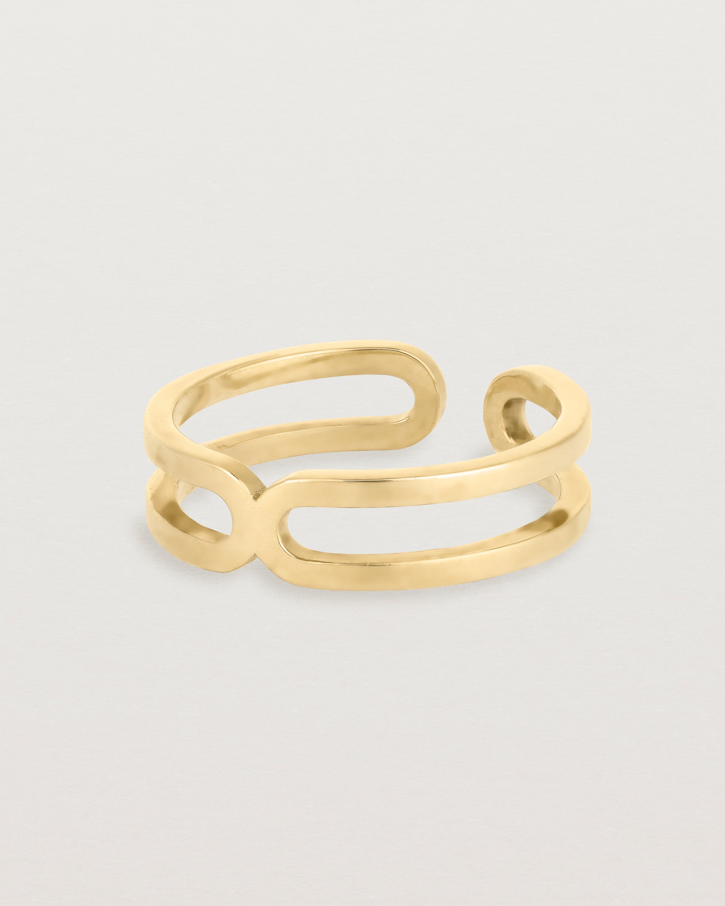 yellow gold double band cuff ring
