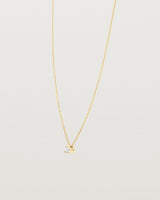 Angled view of the Aiona Slider Necklace | Old Cut Diamond | Yellow Gold.