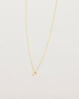 Angled view of the Aiona Slider Necklace | Old Cut Diamond | Yellow Gold.