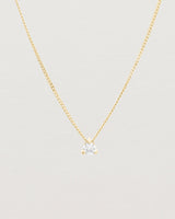 Front view of the Aiona Slider Necklace | Old Cut Diamond | Yellow Gold.