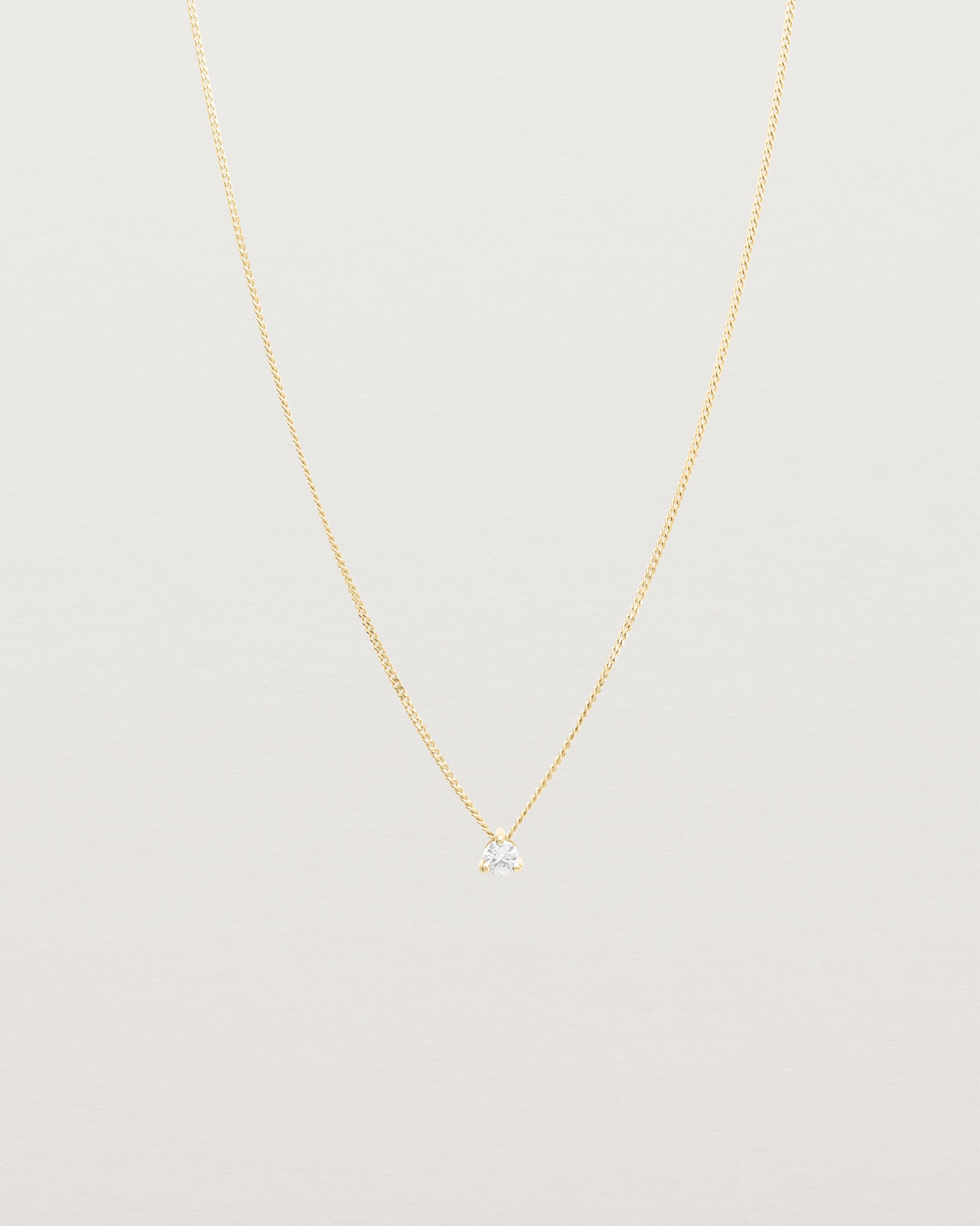 Full view of the Aiona Slider Necklace | Old Cut Diamond | Yellow Gold.