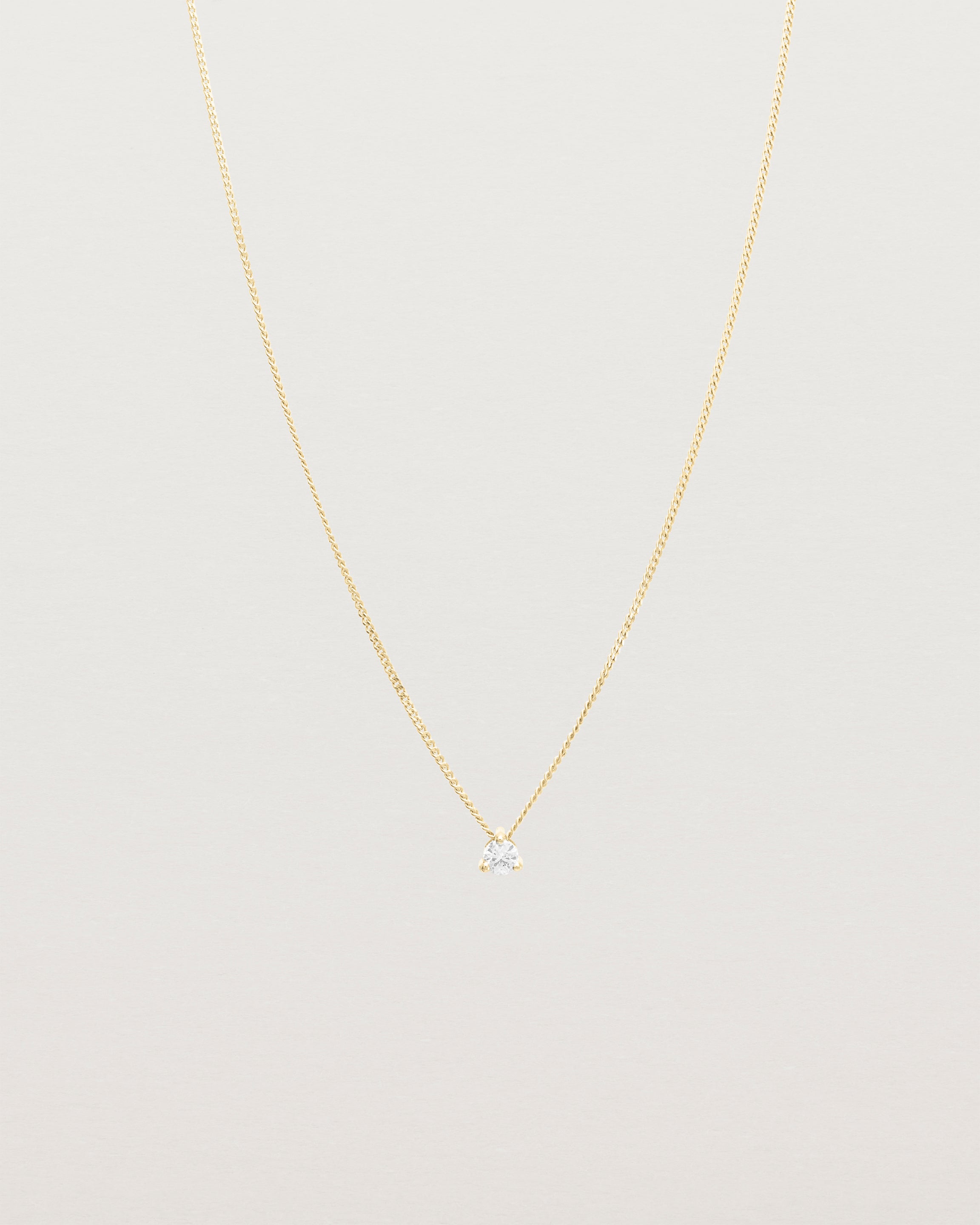 Full view of the Aiona Slider Necklace | Old Cut Diamond | Yellow Gold.