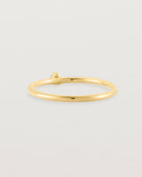 Single solitaire white diamond ring in yellow gold