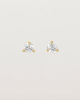 Front view of the Aiona Studs | Old Cut Diamond in Yellow Gold.