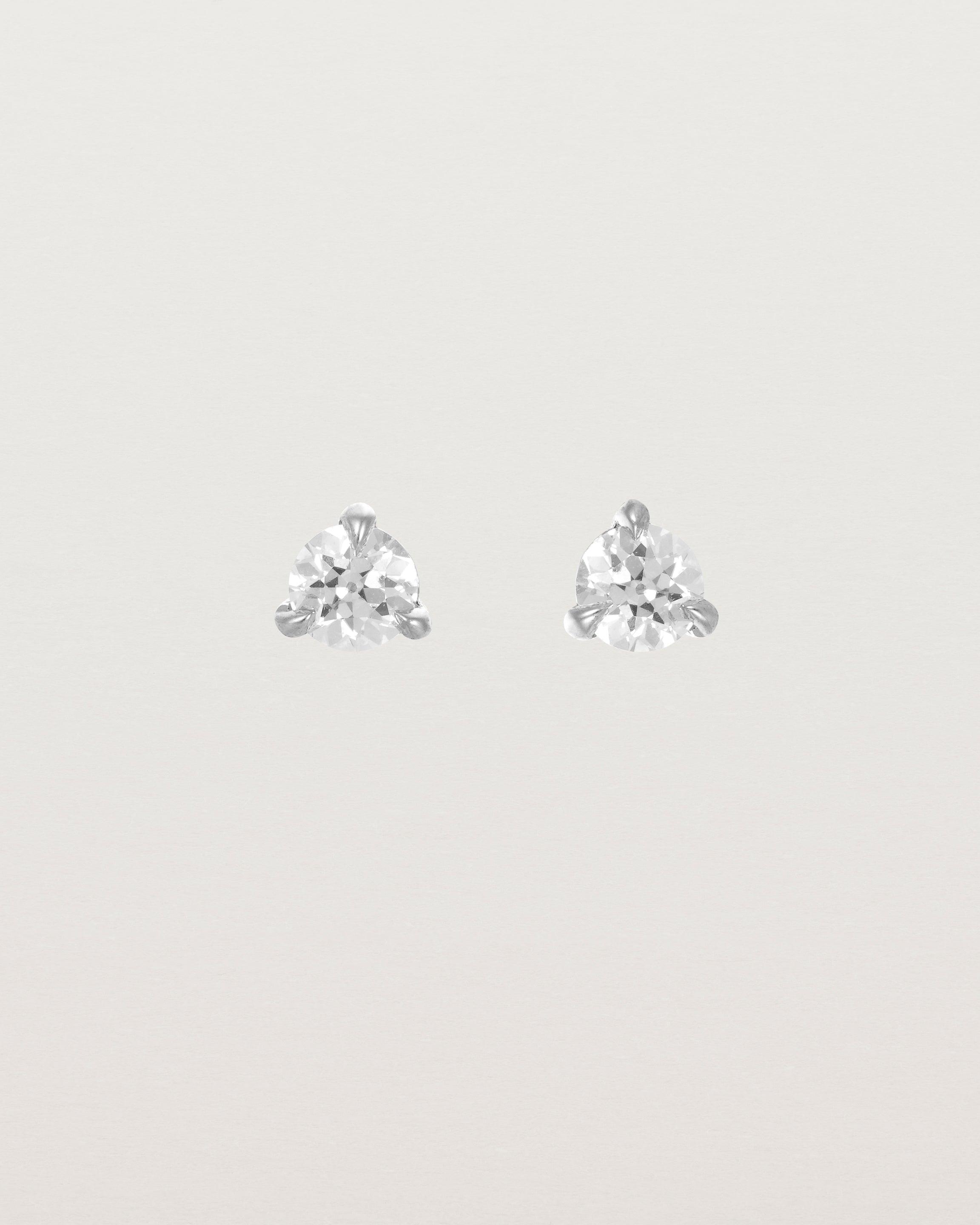 Front view of the Aiona Studs | Old Cut Diamond in White Gold.
