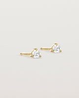 Side view of the Aiona Studs | Old Cut Diamond in Yellow Gold.