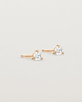 Side view of the Aiona Studs | Old Cut Diamond in Rose Gold.