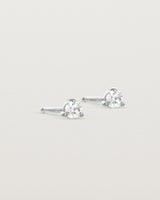 Side view of the Aiona Studs | Old Cut Diamond in White Gold.