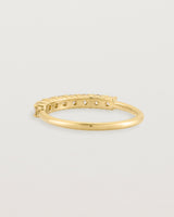 yellow Gold Diamond ring featuring seven white diamonds