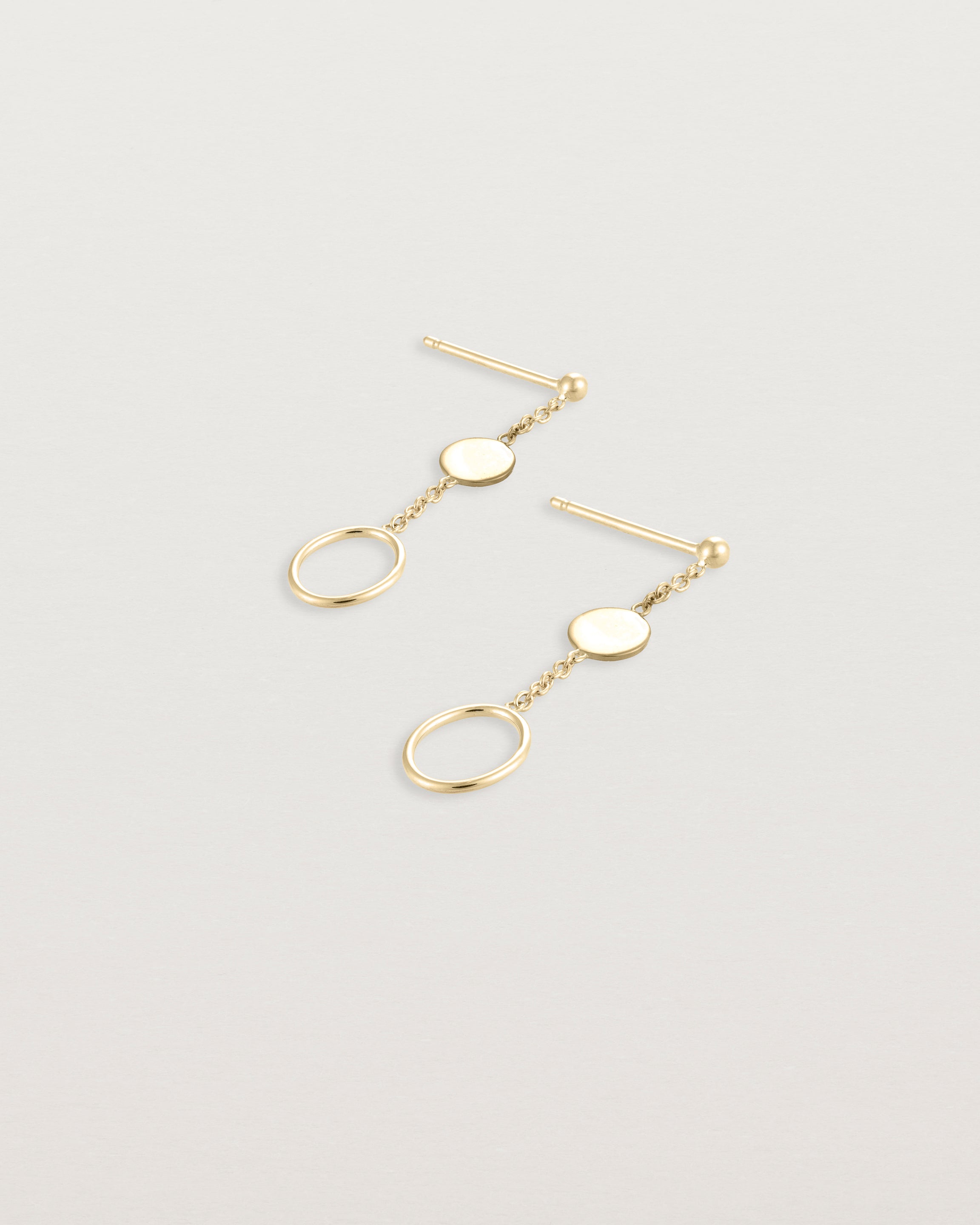 Side view of the Aiyana Earrings in Yellow Gold.