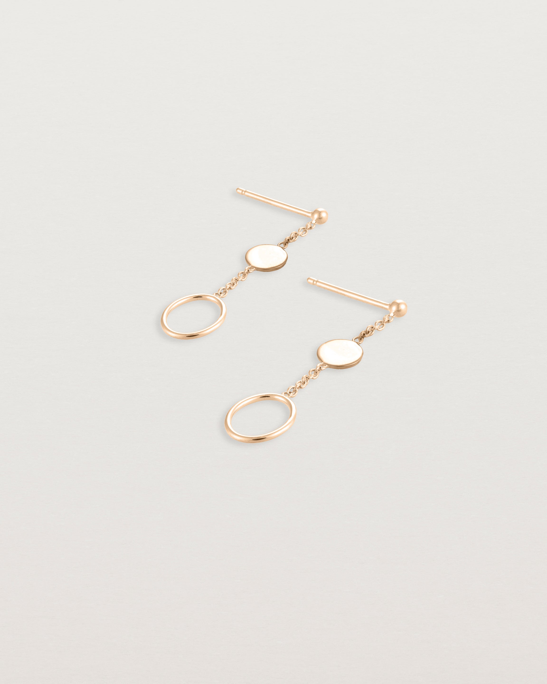 Side view of the Aiyana Earrings in Rose Gold.