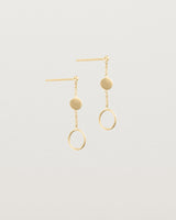 Hanging view of the Aiyana Earrings in Yellow Gold.
