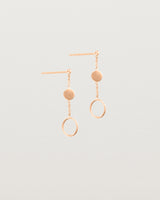 Hanging view of the Aiyana Earrings in Rose Gold.