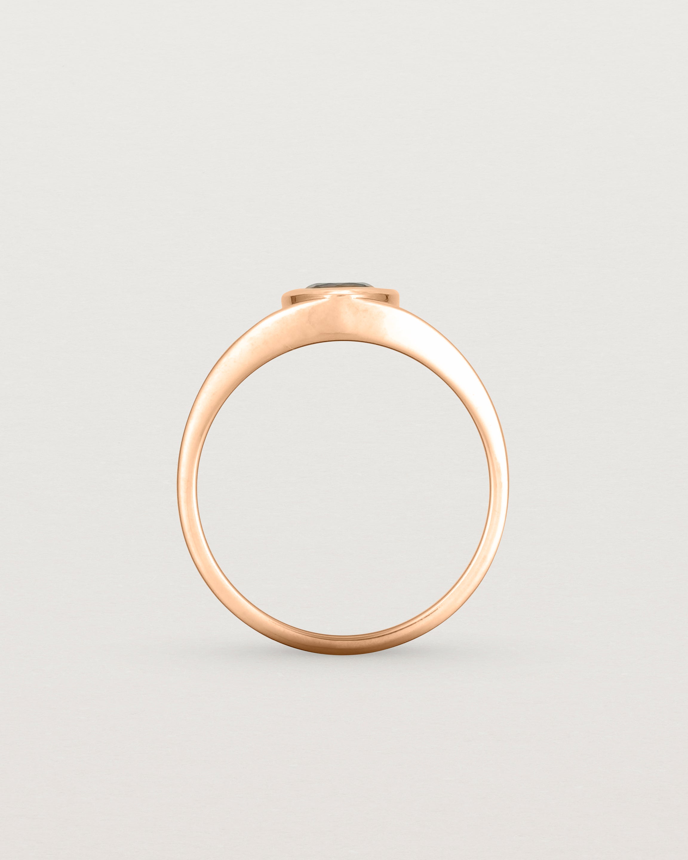standing view of the Amos Ring | Australian Sapphire in Rose Gold.