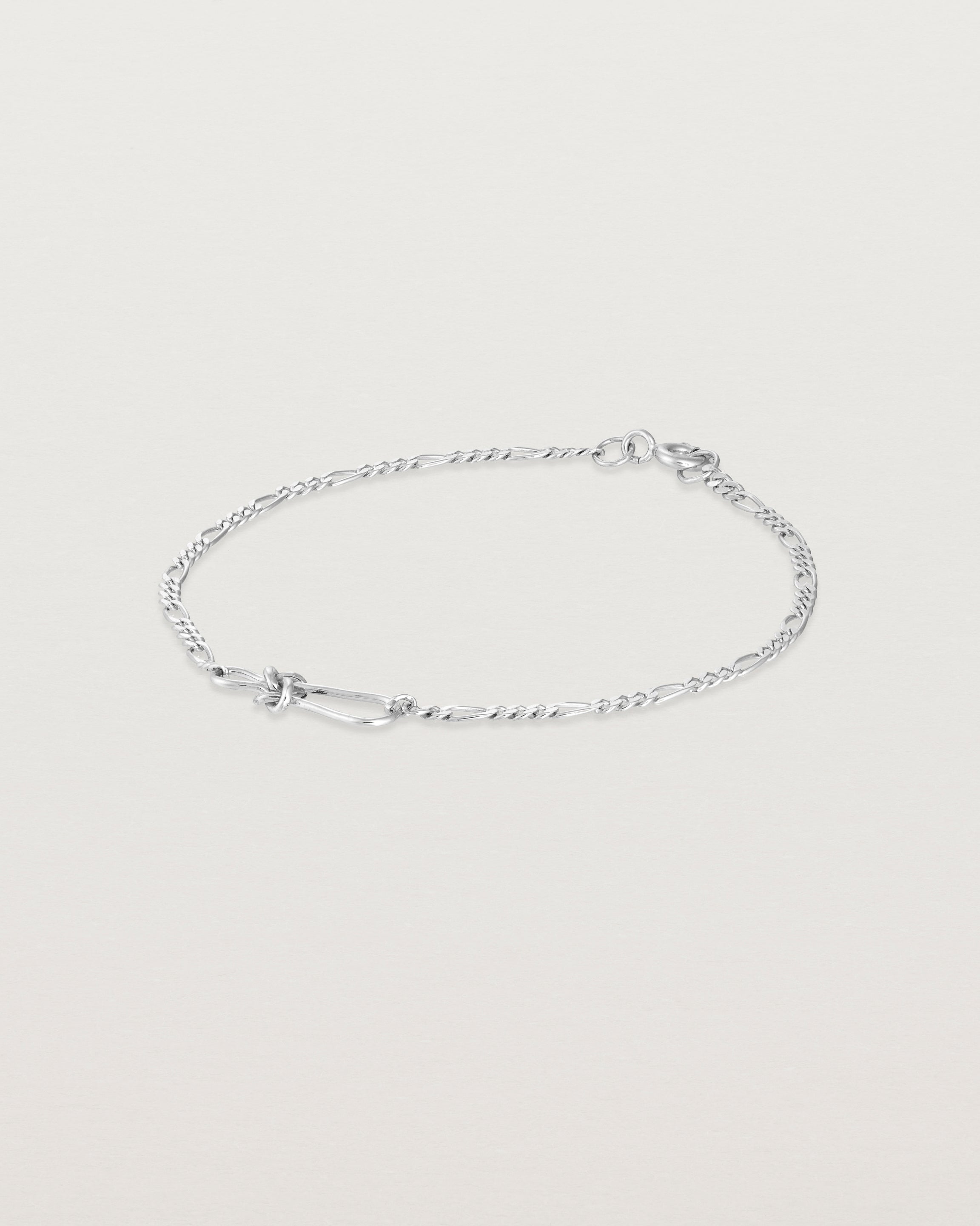 Angled view of the Anam Bracelet in sterling silver.