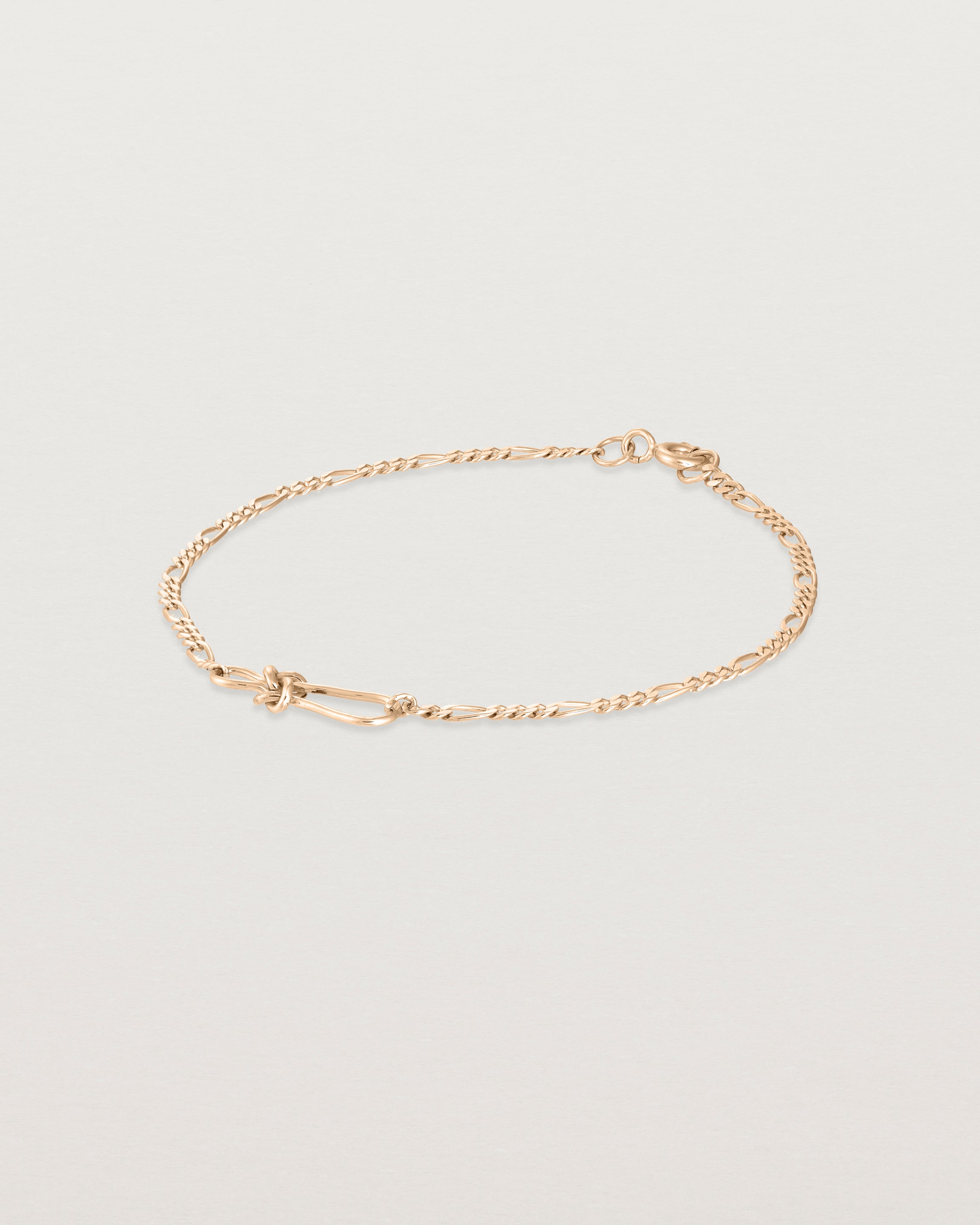 Angled view of the Anam Bracelet in rose gold.