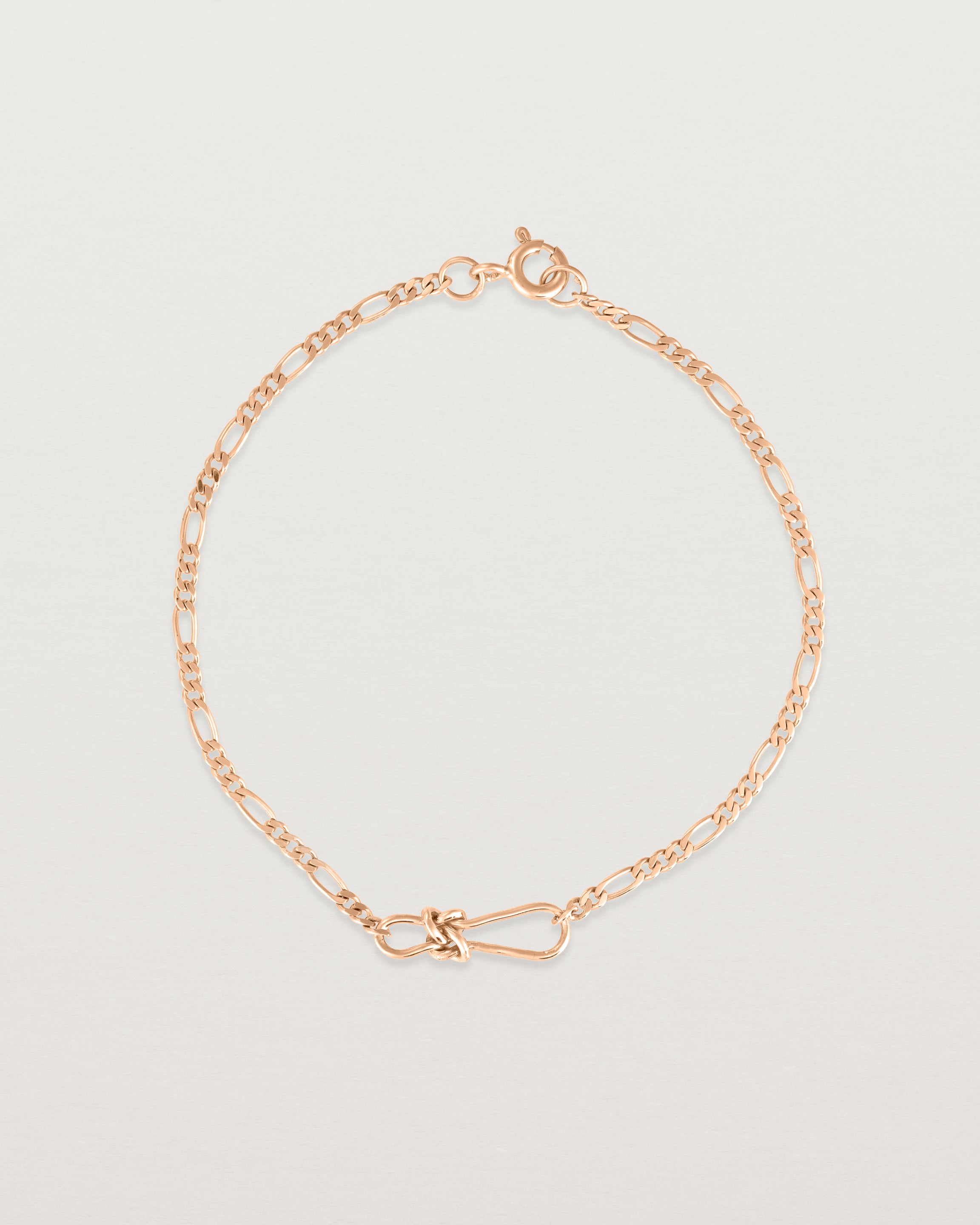 Top view of the Anam Bracelet in rose gold.