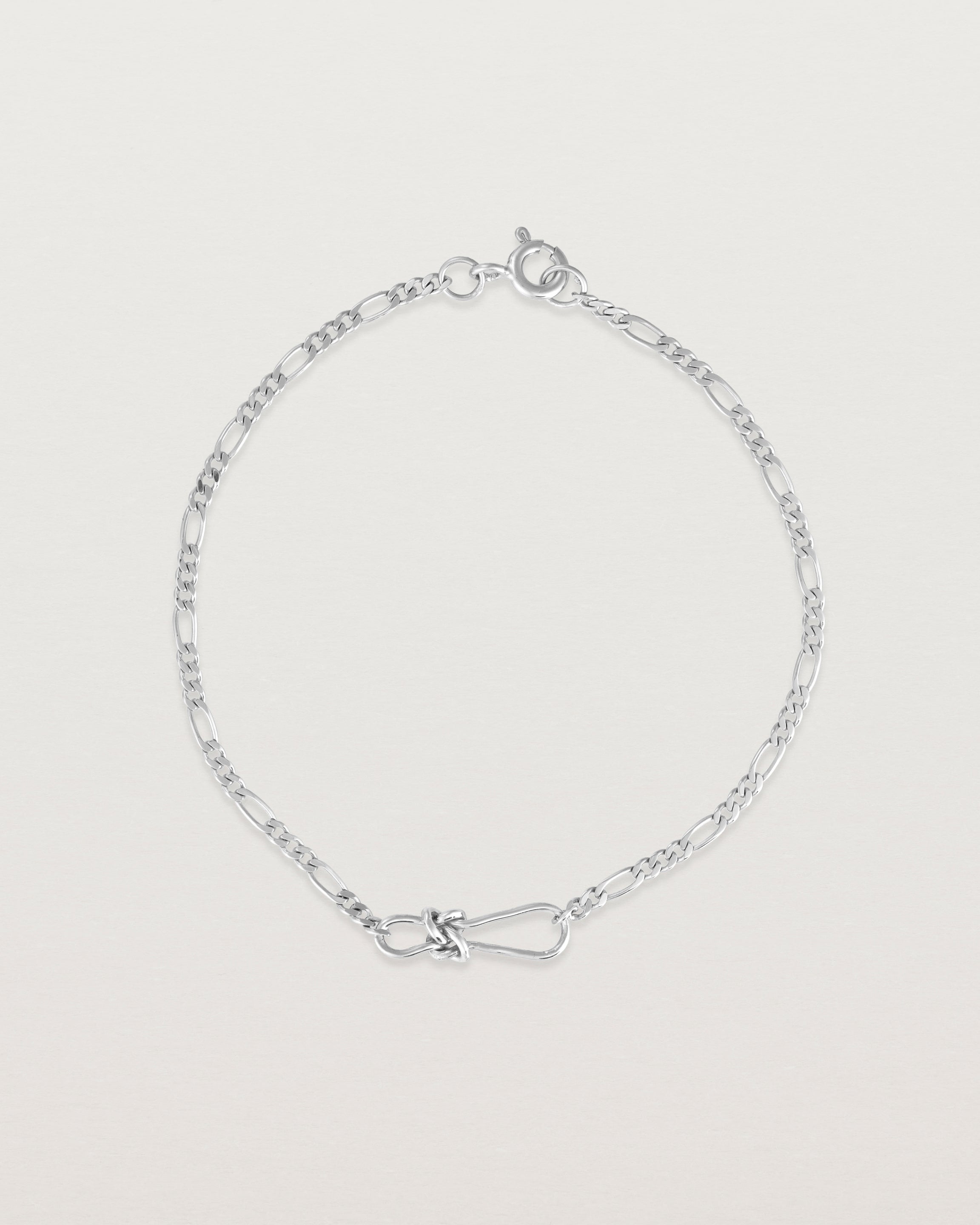 Top view of the Anam Bracelet in sterling silver.