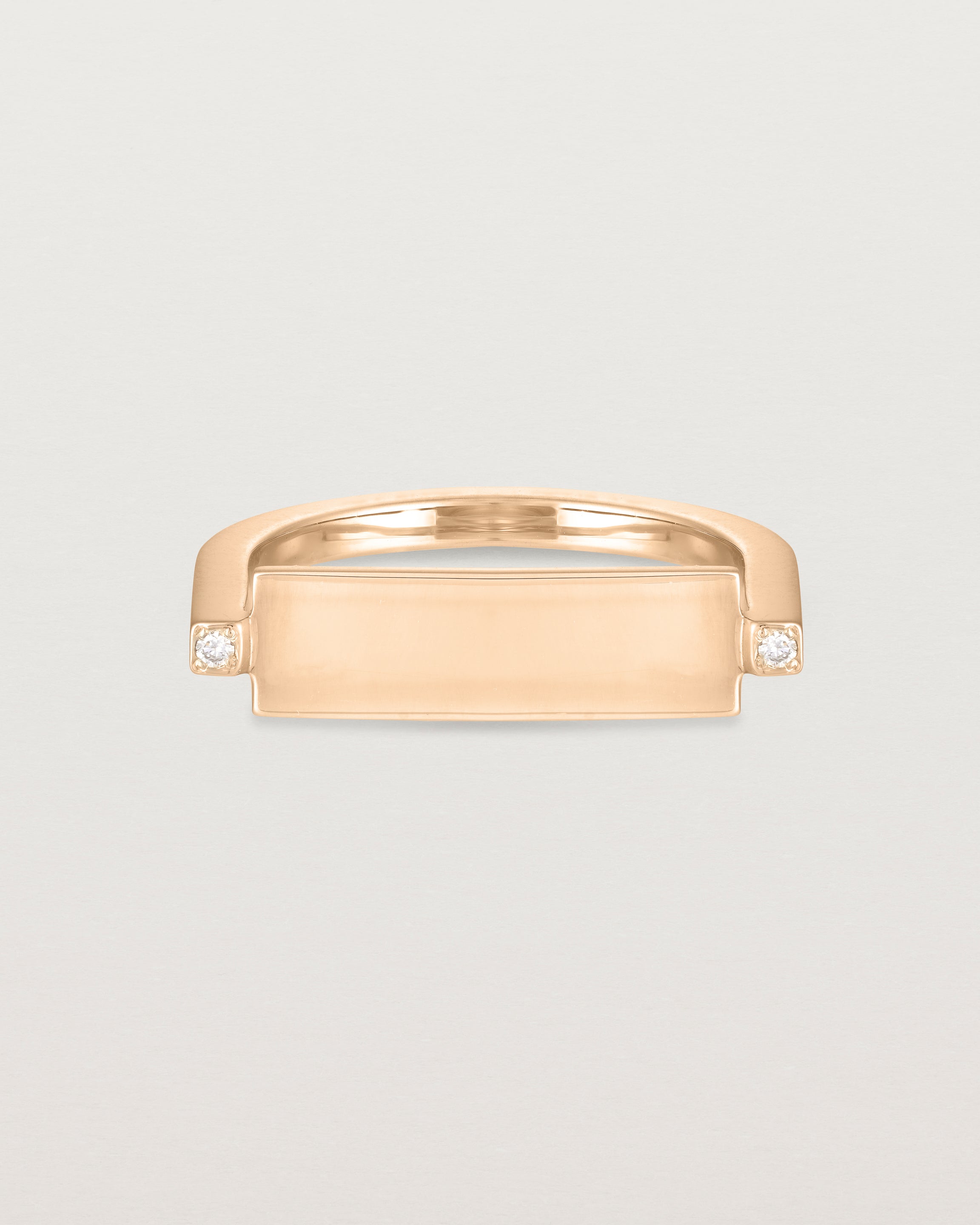 Front view of the Antares Plate Ring | Diamonds | Rose Gold.