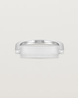 Front view of the Antares Plate Ring | Diamonds | White Gold.