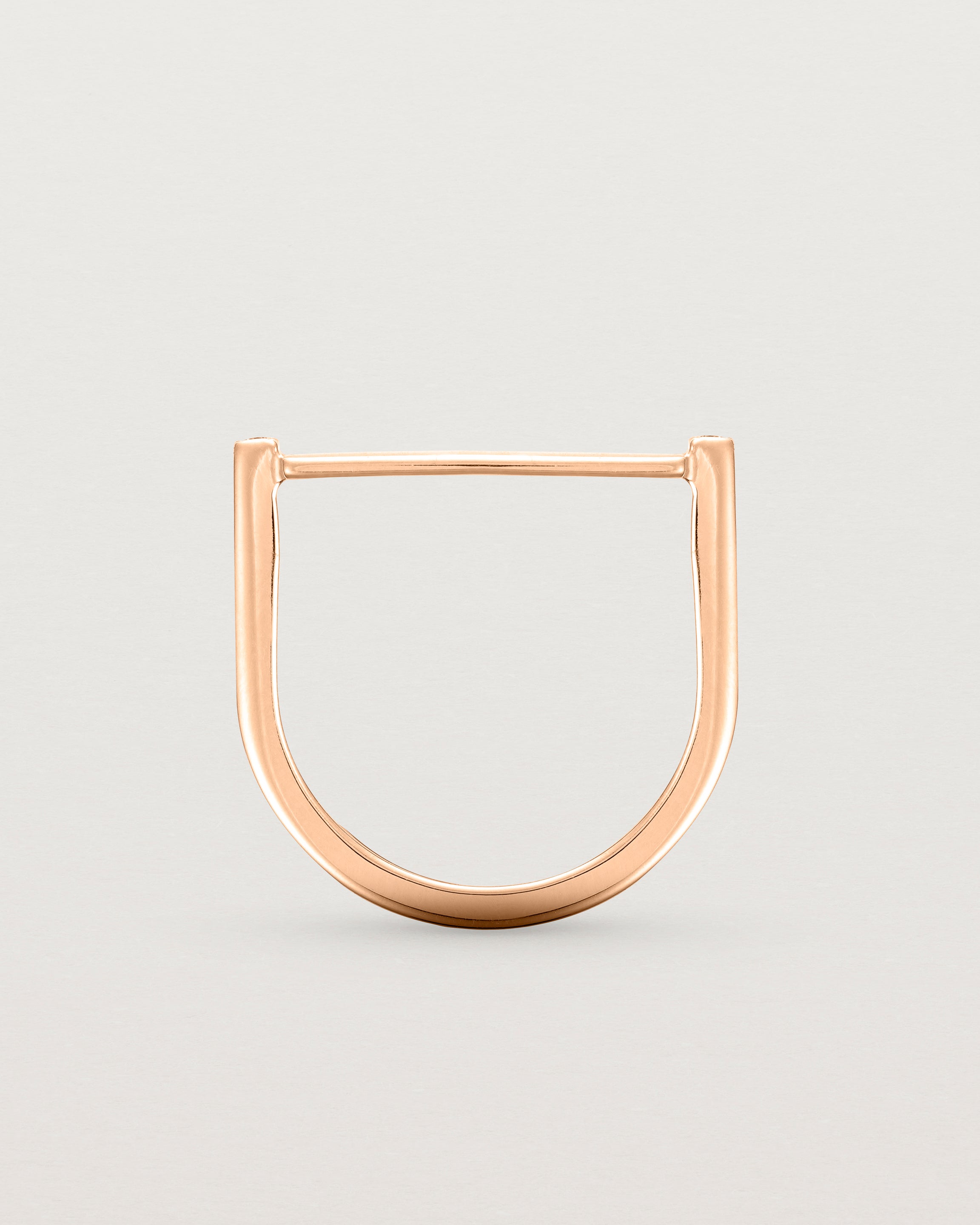 Standing view of the Antares Plate Ring | Diamonds | Rose Gold.