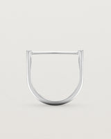 Standing view of the Antares Plate Ring | Diamonds | White Gold.