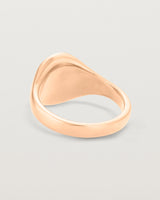 Back view of the Arden Signet Ring | Millgrain in rose gold.