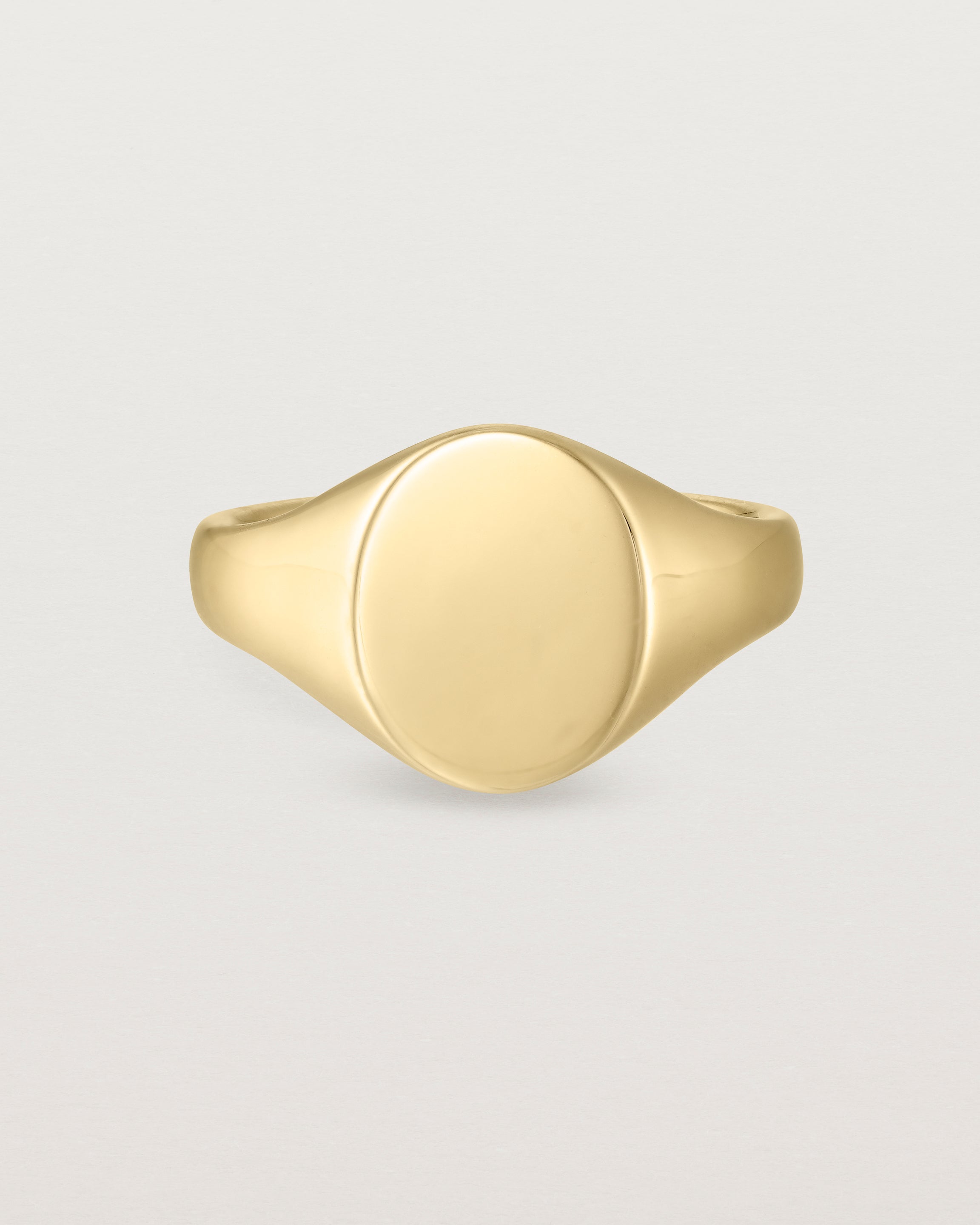 Front view of the Arden Signet Ring in Yellow Gold.