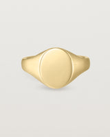 Front view of the Arden Signet Ring in Yellow Gold.