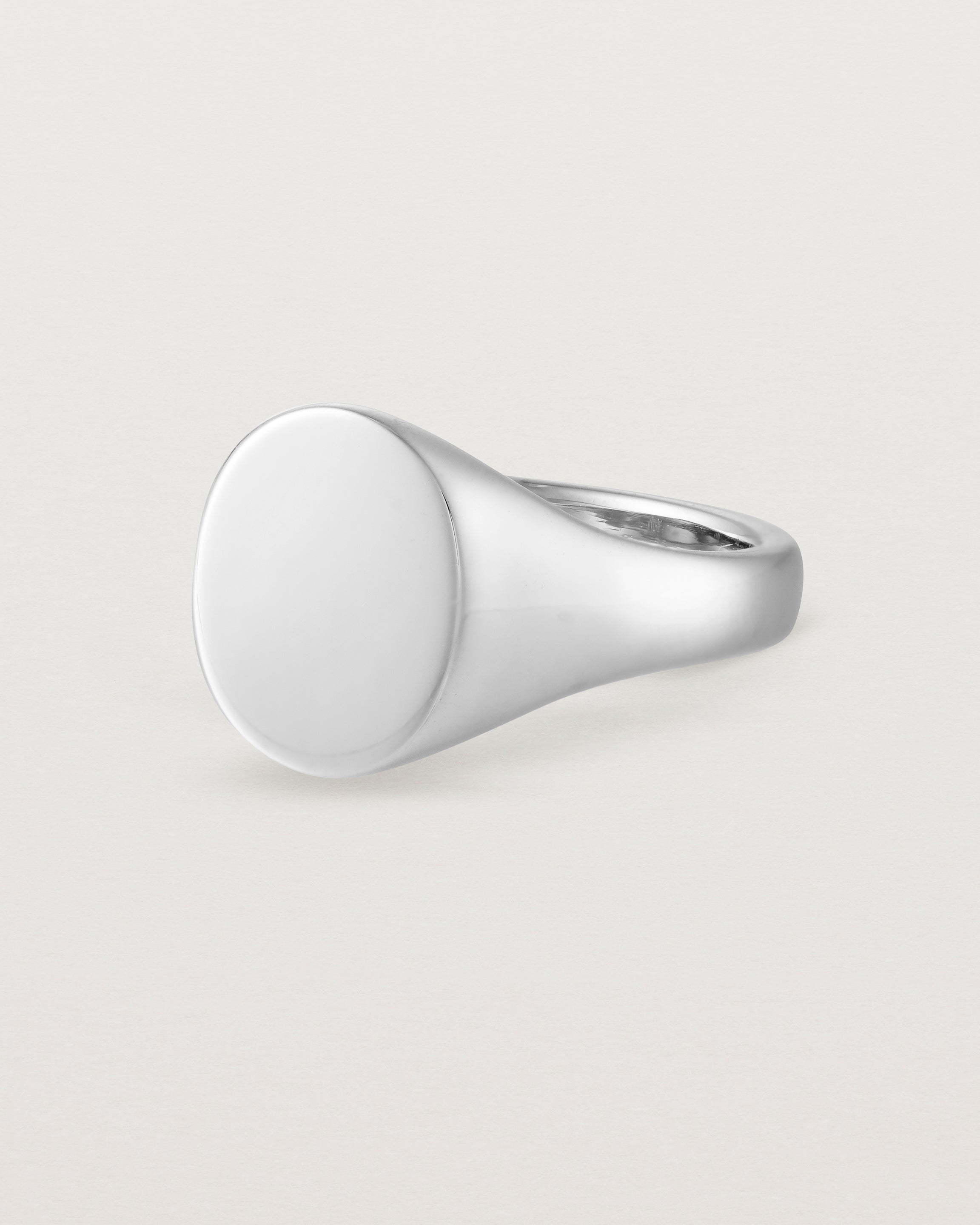 Angled view of the Arden Signet Ring | Sterling Silver.