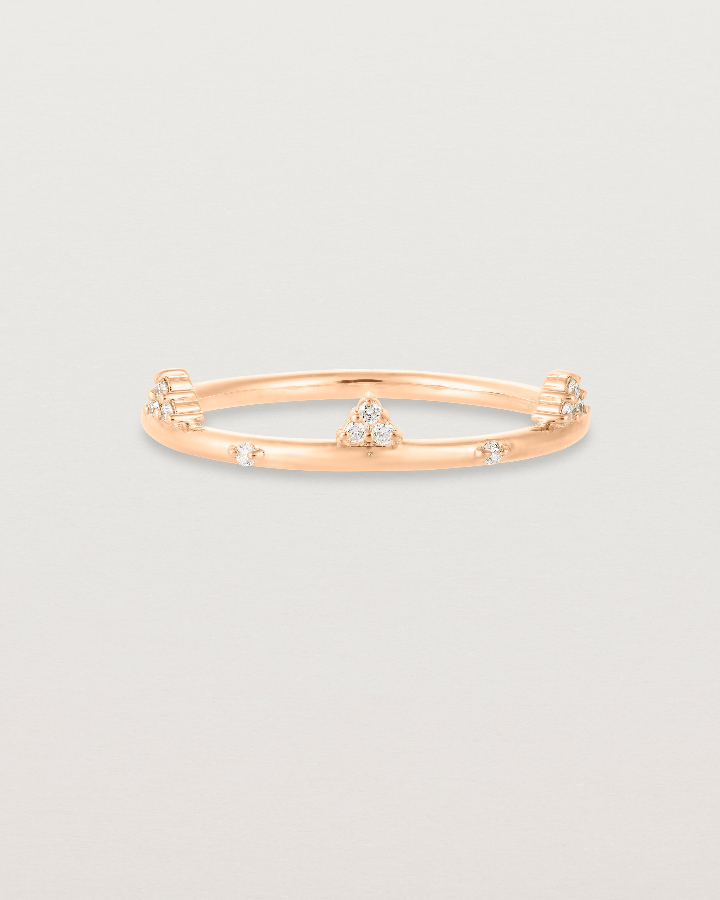 Front view of the Belle Ring | Diamonds in rose gold.