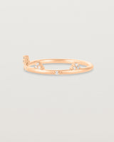 Angled view of the Belle Ring | Diamonds in rose gold.