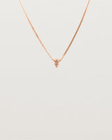A necklace with a stunning 0.15ct pear cut pink diamond in a fine three claw pendant setting.