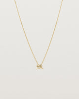 Front view of the Cara Necklace in yellow gold.