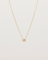 Front view of the Cara Necklace in yellow gold.