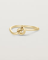 The front view of the Cara Ring in yellow gold.