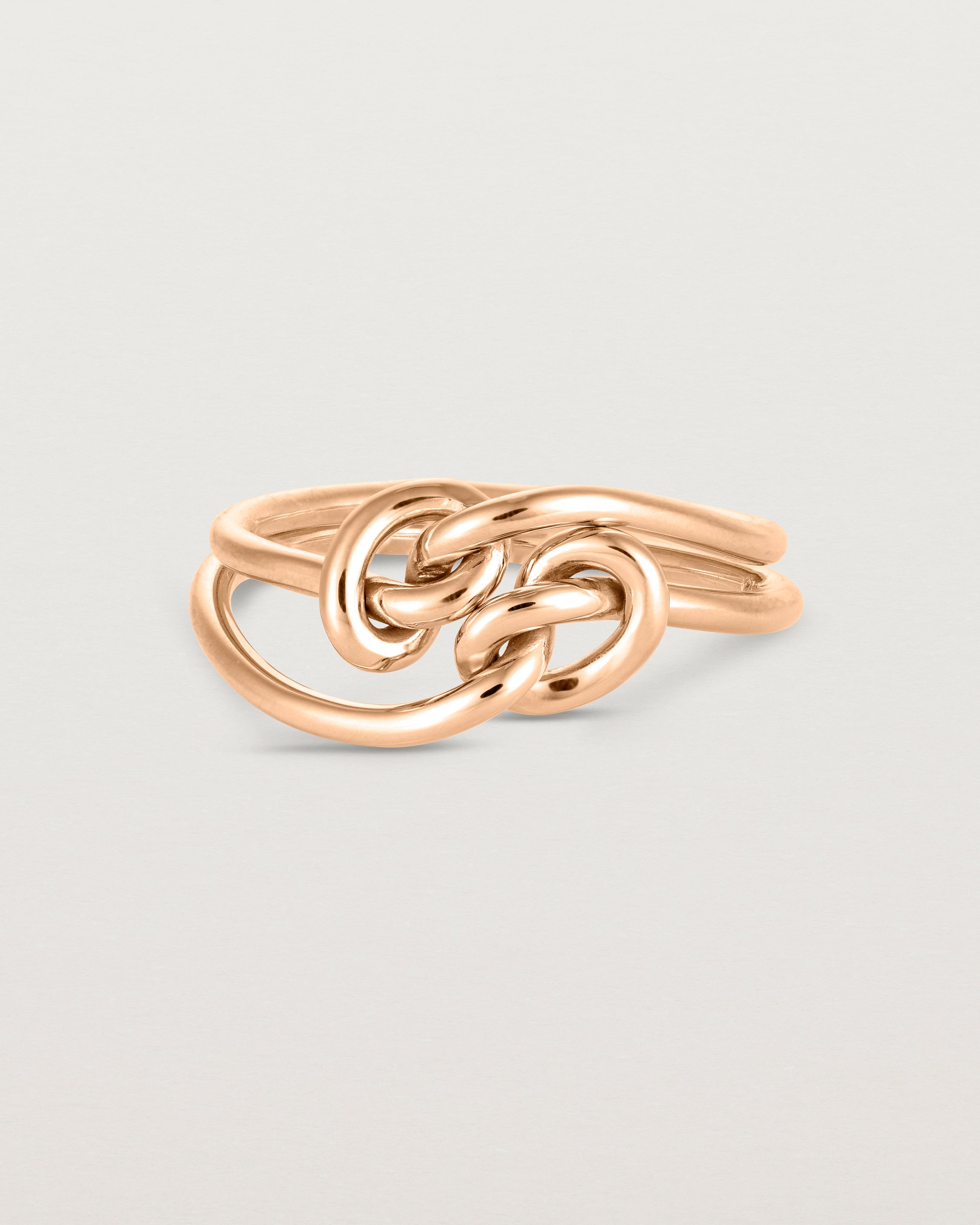 Stacked view of the Cara Ring in rose gold.