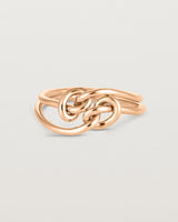 Stacked view of the Cara Ring in rose gold.