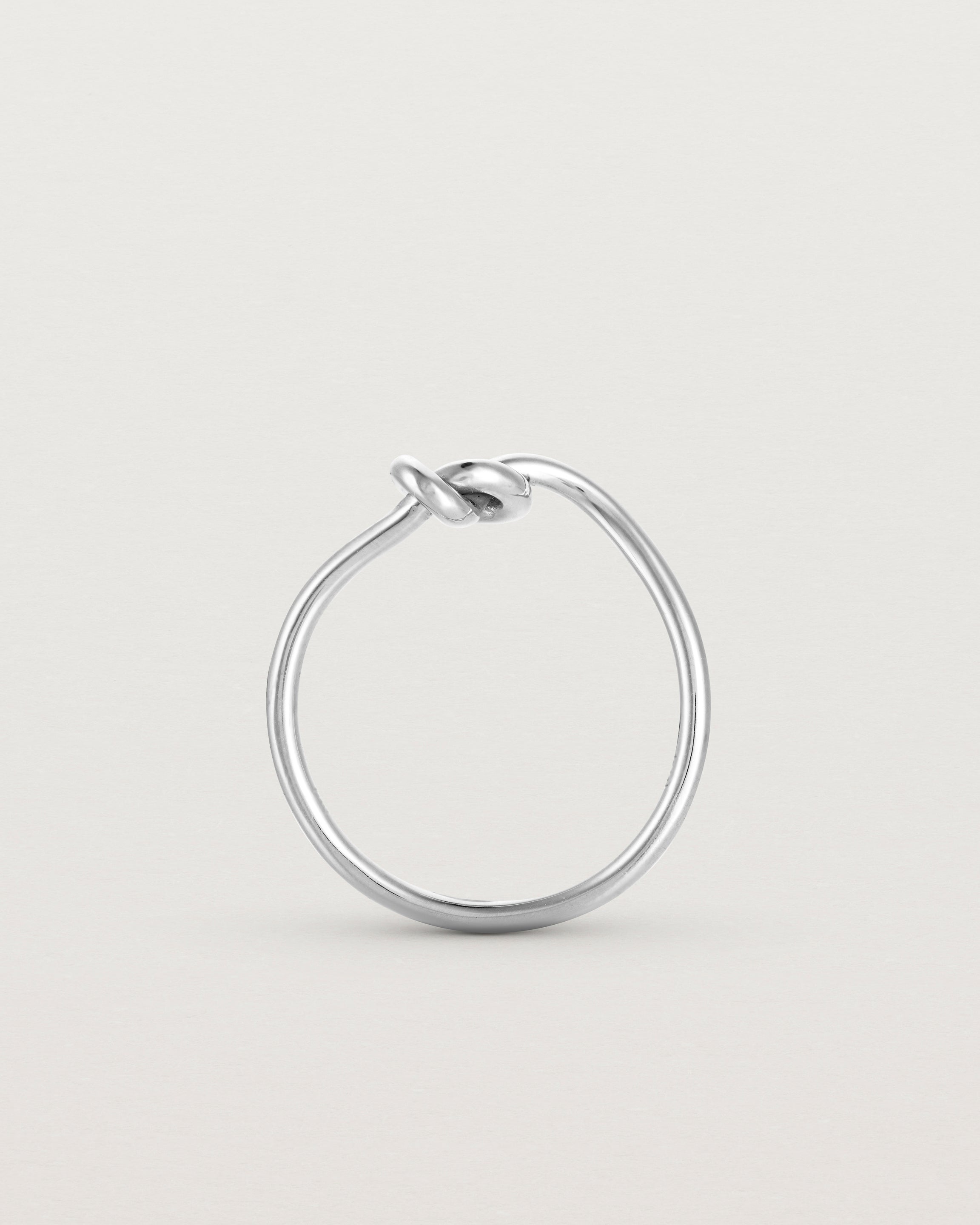 Standing view of the Cara Ring in sterling silver.