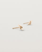 Angled view of the Cara Studs in rose gold.