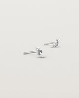 Angled view of the Cara Studs in sterling silver.