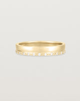 Front view of the Cascade Double Band | Diamonds | Yellow Gold