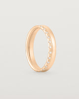 Standing view of the Cascade Double Band | Diamonds | Rose Gold