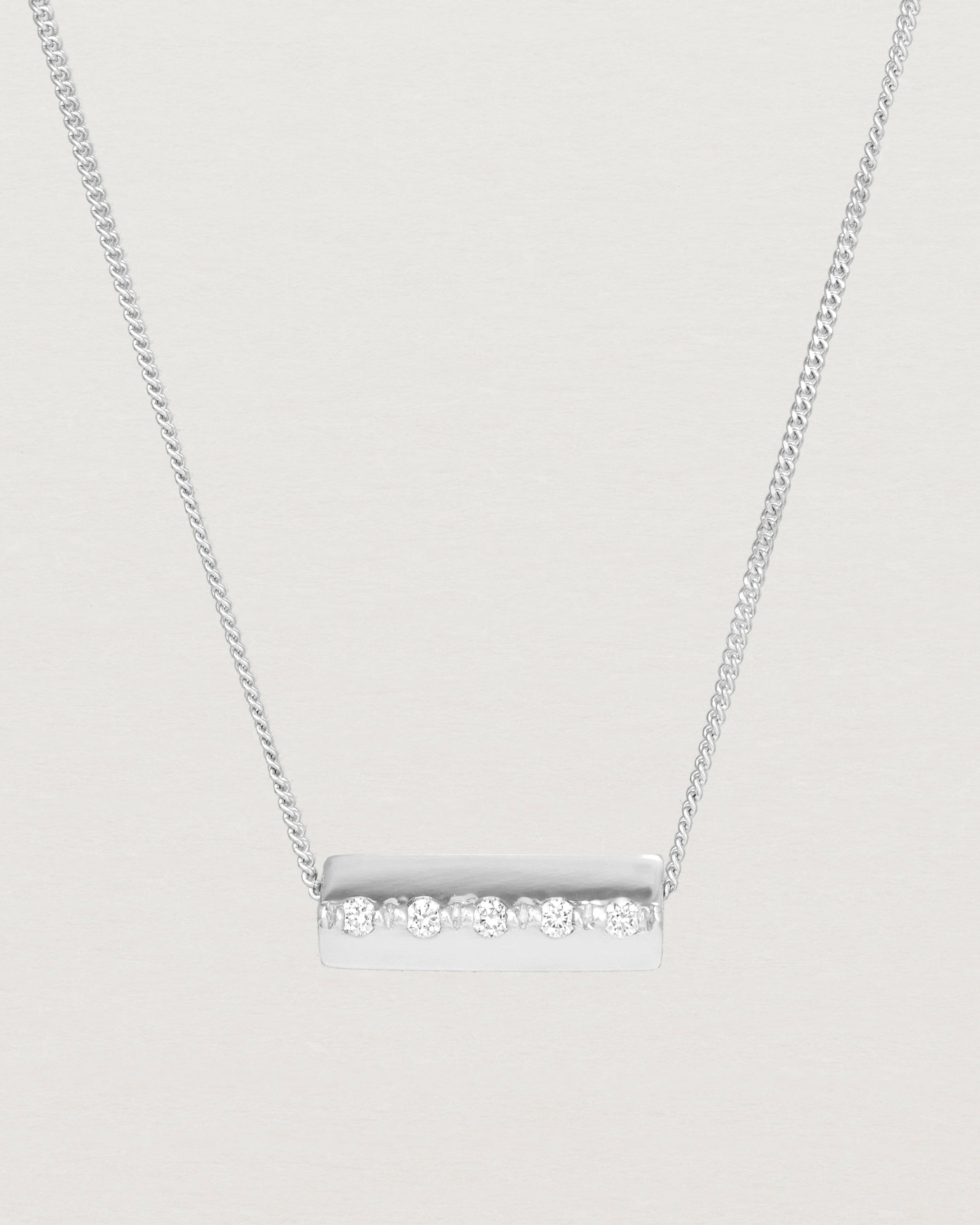 Close up view of the Cascade Knife Edge Necklace | Diamonds.