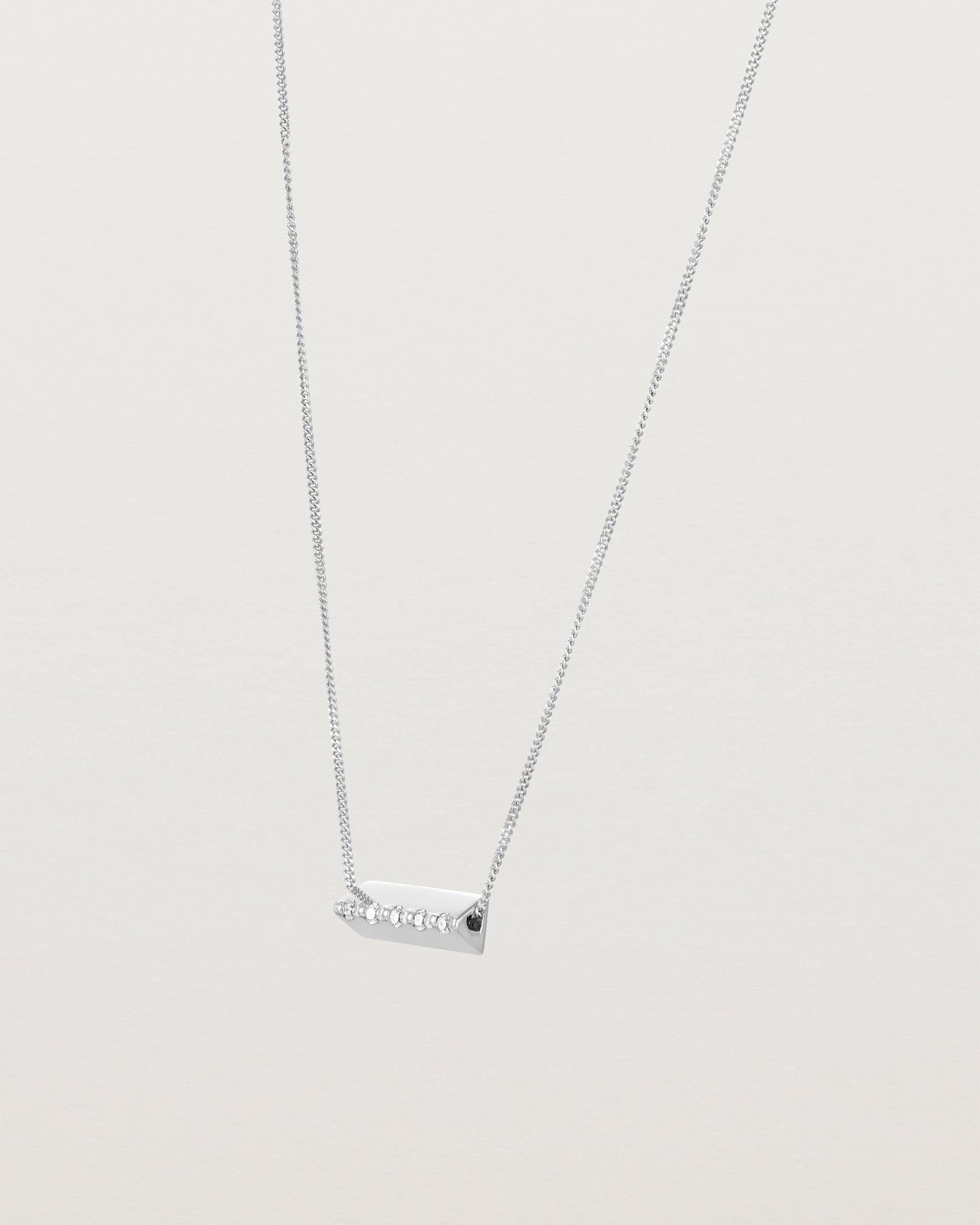 Angled view of the Cascade Knife Edge Necklace | Diamonds.