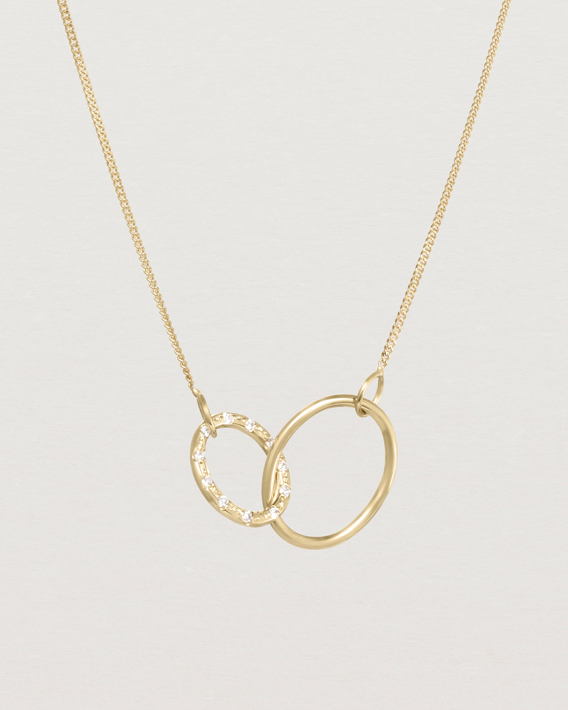 Front view of the Cascade Loop Through Oval Necklace | Diamonds | Yellow Gold