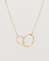 Front view of the Cascade Loop Through Oval Necklace | Diamonds | Yellow Gold