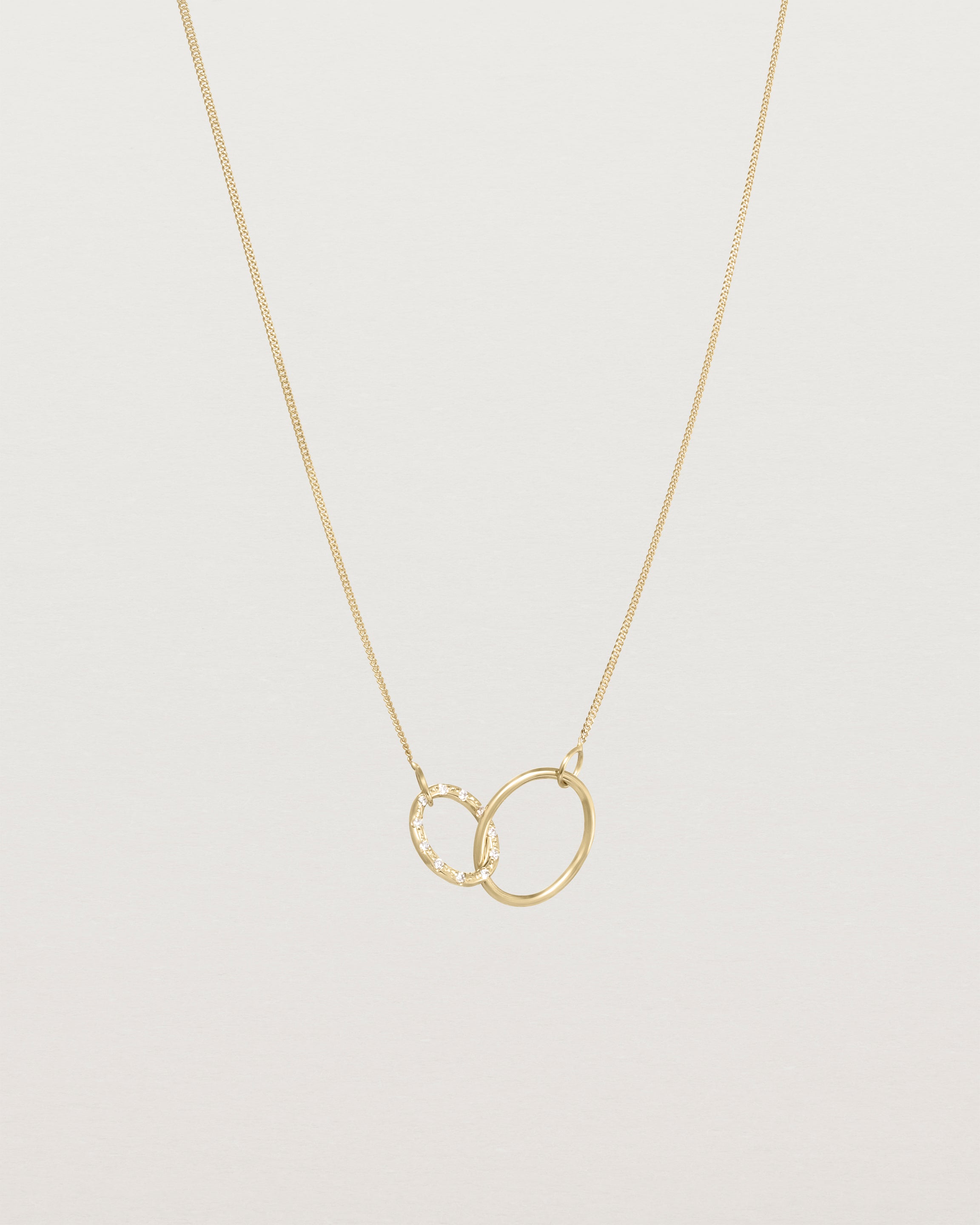Front view of the Cascade Loop Through Oval Necklace | Diamonds | Yellow Gold